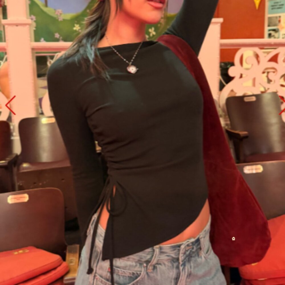 Emma Long Sleeve Top Lisa Says Gah - black rib - 3XL only - PLUS